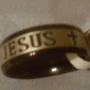 Titanium Stainless Steel Jesus Cross ring